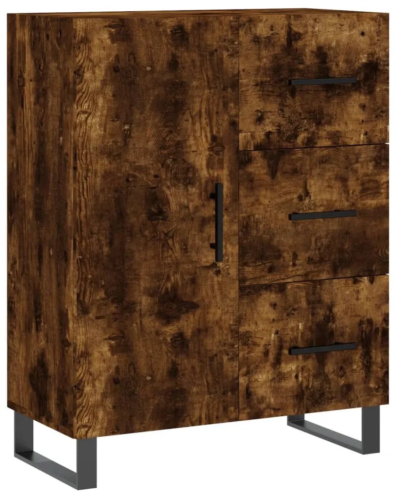 827945 vidaXL Servantă, stejar fumuriu, 69,5x34x90 cm, lemn compozit