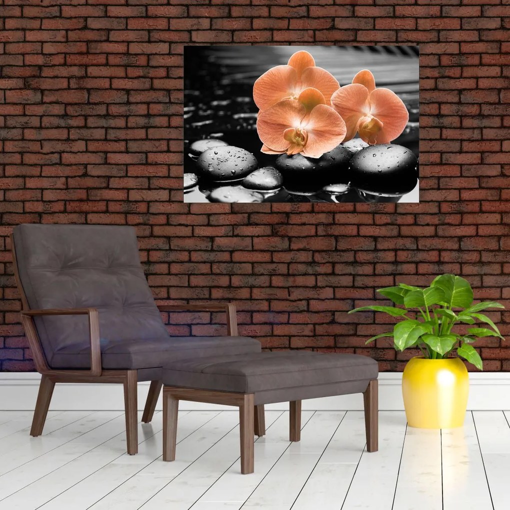 Tablou - Orhidee portocalii (90x60 cm)