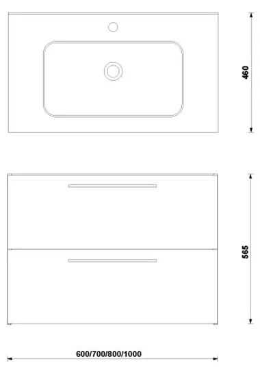 MOBILIER HANDY 80X46X56.5 NOGAL, 2 SERTARE,CU LAVOAR Stejar