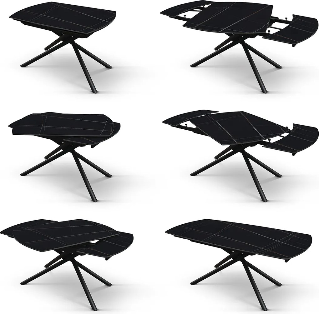 Masa ceramica extensibila Rotativa Noir 120 x 88 x h 76 cm
