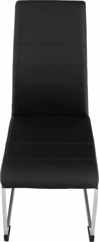 Scaun dining, negru / crom, VATENA