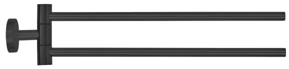 WENKO 24238100 - Suport pentru prosoape BOSIO BLACK, 5,5 x 43 cm, inox/argintiu