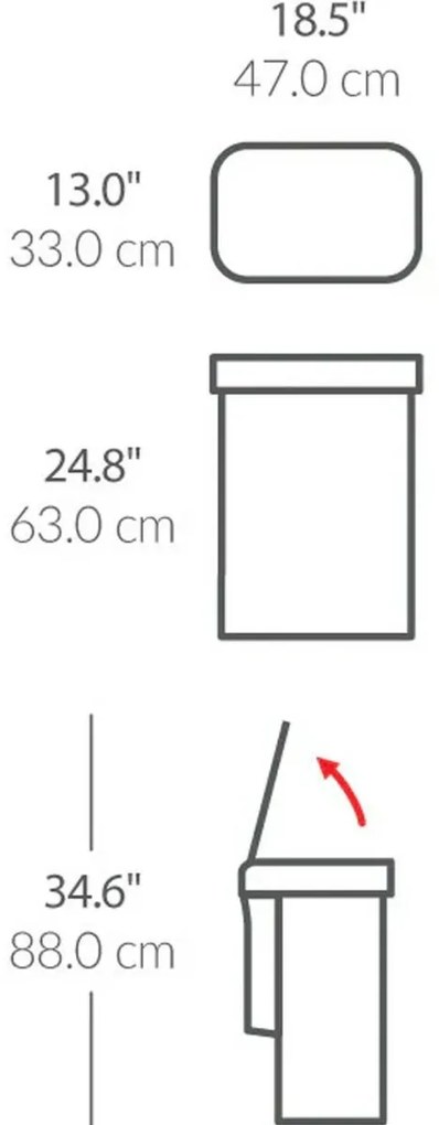 Coș de gunoi fără atingere Simplehuman cu senzorvocal 58 l, oțel inoxidabil mat