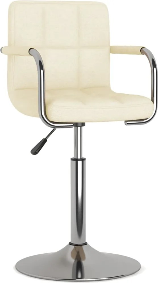 vidaXL Scaun de bucătărie, crem, material textil