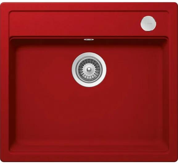 Chiuveta bucatarie Schock Mono N-100 Cristadur Rouge cu sifon automat, granit, montare pe blat 57 x 51 cm