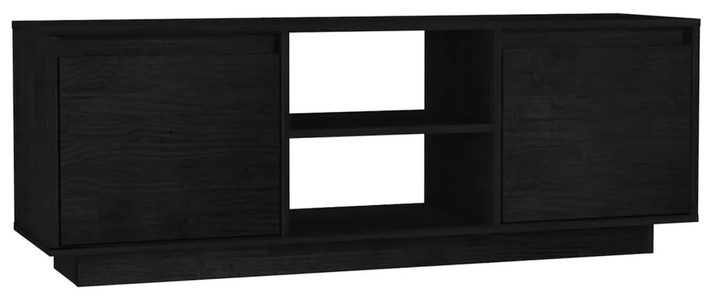 Comoda TV, negru, 110x30x40 cm, lemn masiv de pin 1, Negru