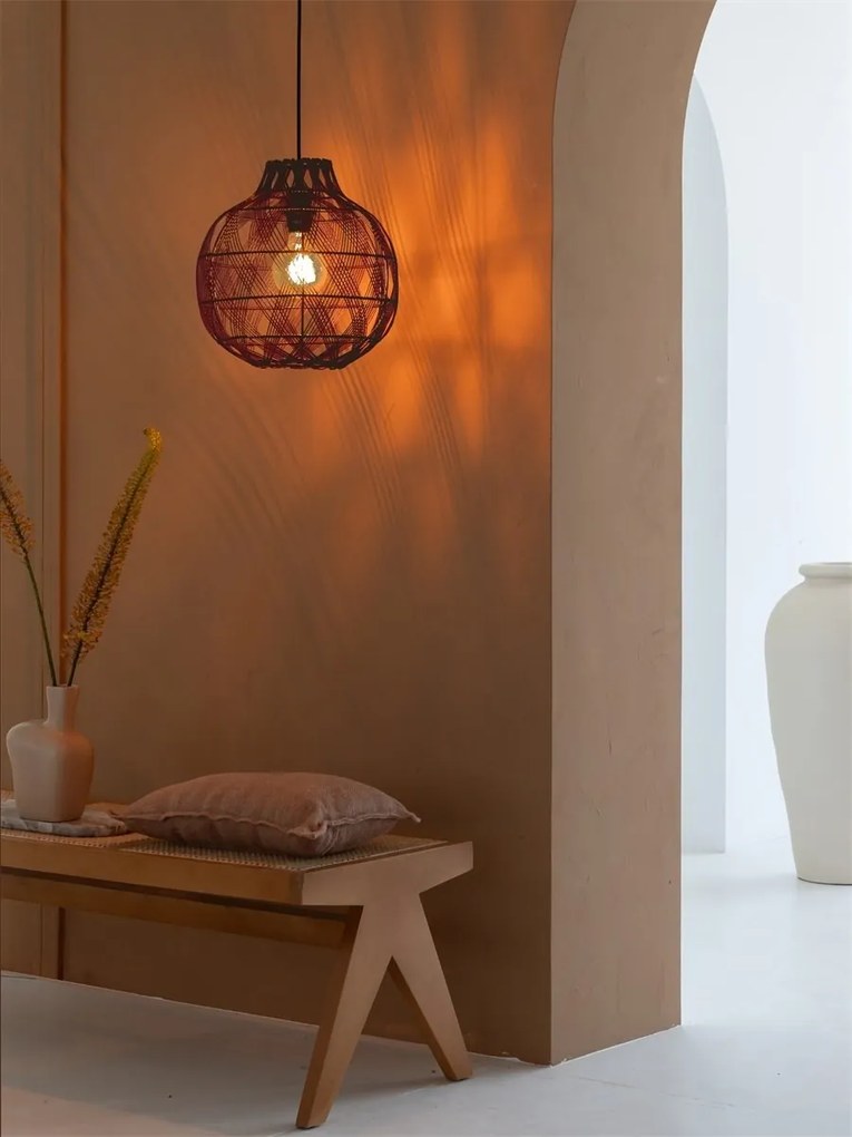 Lustra/Pendul Eco, Bambus, Mendoza visiniu, S