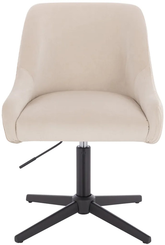 HR920CROSS Scaun Crem din Catifea cu Bază Neagră