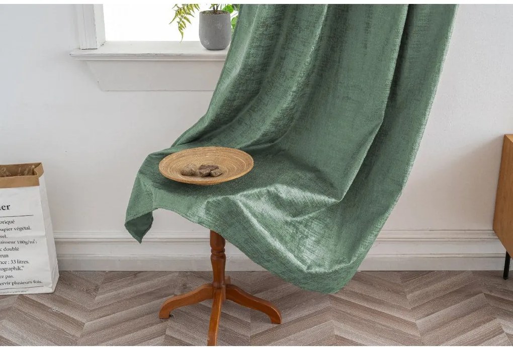 Perdea opaca LOOM VELVET 140x250 cm, verde Agatat: Rejansa