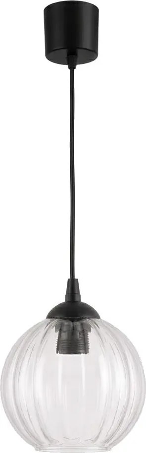 Brilagi - Pendul LED pe cablu RETRO GLASS 1xE27/60W/230V Ø 18 cm negru/transparent