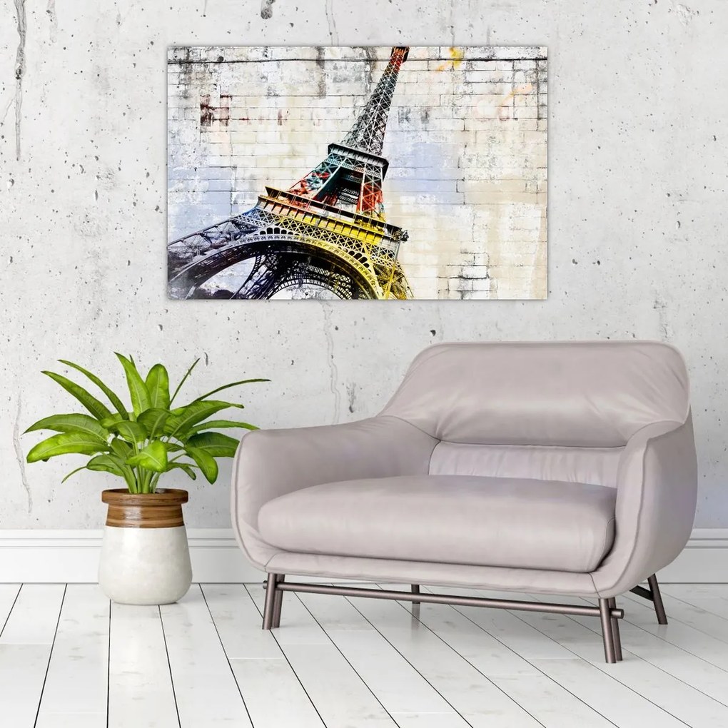 Tablou - Arta digitală a Turnului Eiffel (90x60 cm)