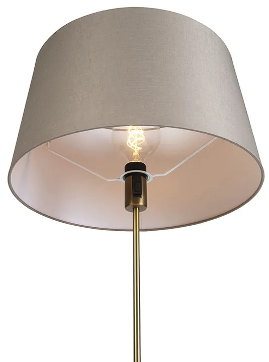 Lampă de podea din bronz cu abajur din in taupe de 45 cm reglabil - Parte