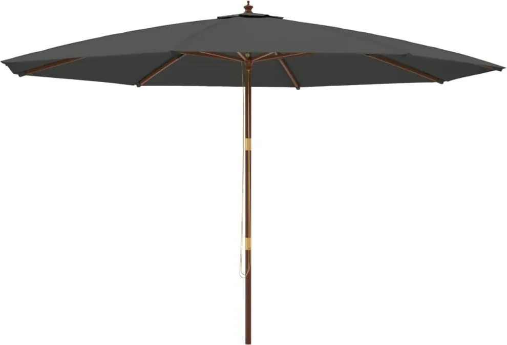 vidaXL Umbrelă de soare de grădină stâlp din lemn, antracit 400x273 cm