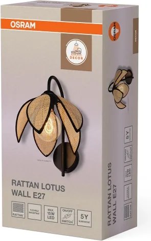 Osram - Lampă de perete DECOR RATTAN 1xE27/15W/230V bej/negru
