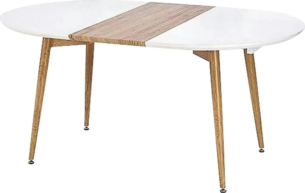 Masa extensibila CALIBER, alb/stejar, 160/200x90x76 cm