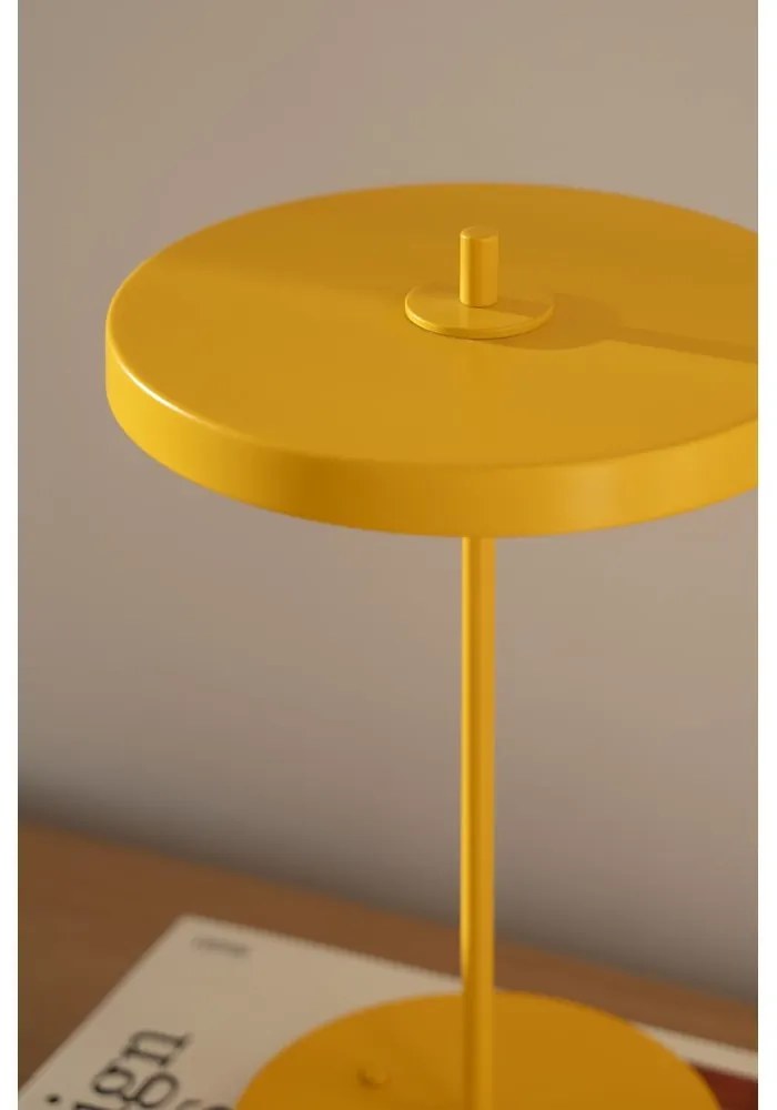 Veioză galbenă LED din metal cu abajur din metal (înălțime 31 cm) Asteria Move – UMAGE