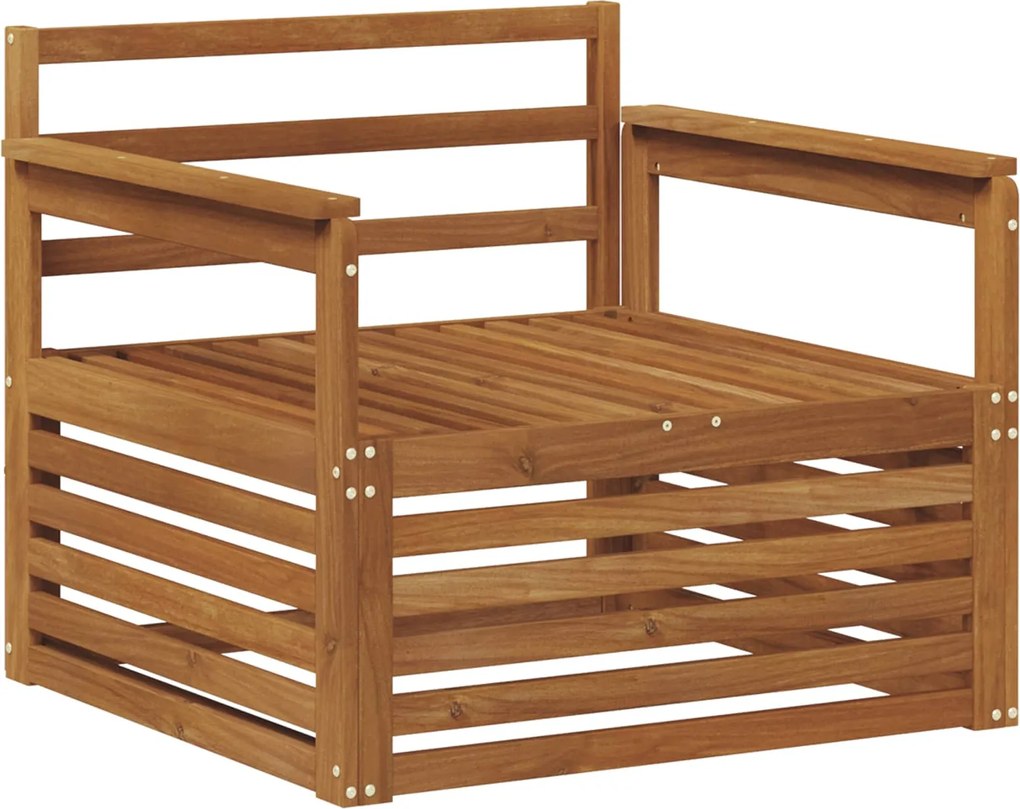 vidaXL 2 Bucată Sofa cu Brațe Lemn Solid de Acacia natural