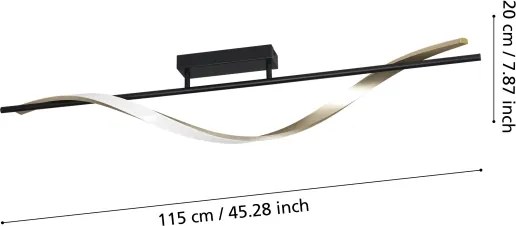 Eglo CONAPRATO 902134-LED Plafonieră LED/20W/230V 2700/4000/6500K negru/auriu