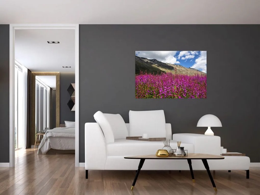 Tablou sceneriei cu lunca montană (90x60 cm)