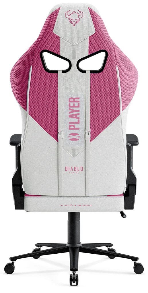 Scaun gaming Diablo X-Player 2.0 din material Normal Size Marshmallow Pink