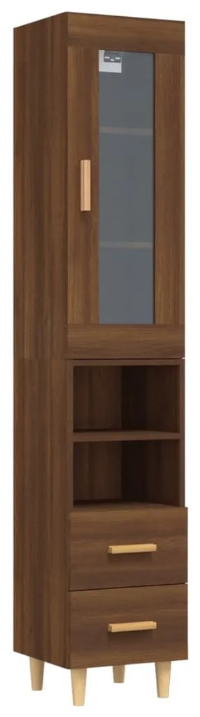 3115379 vidaXL Dulap înalt, stejar maro, 34,5x34x180 cm, lemn prelucrat