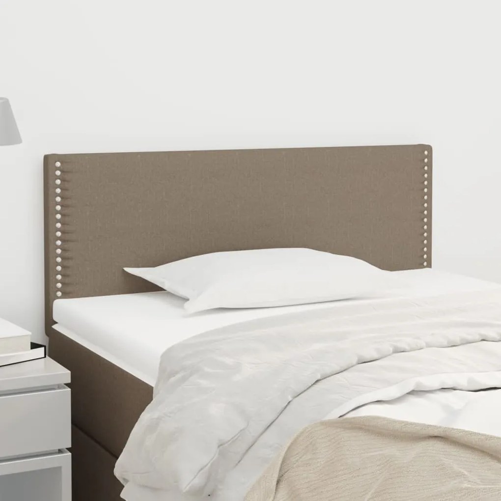 vidaXL Tăblie de pat, gri taupe, 100x5x78/88 cm, textil