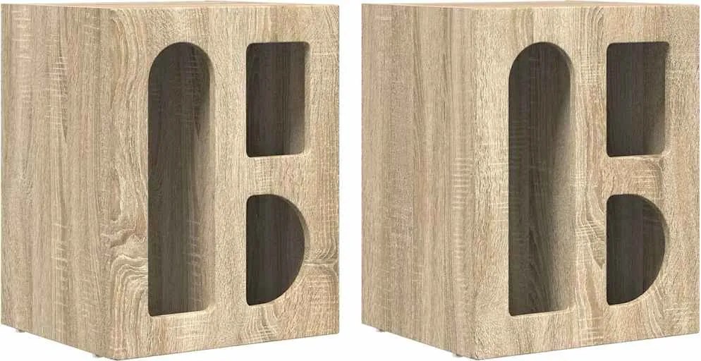 vidaXL Noptieră 2 pcs Stejar Sonoma 40 x 35 x 50 cm Lemn compozit