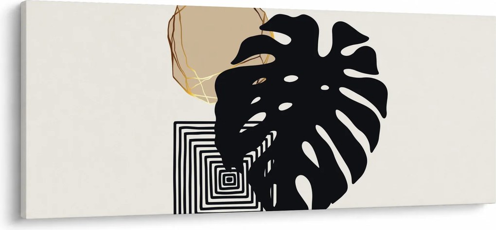 Tablou - Abstracție cu frunze tropicale N⁰2 (120x50 cm)