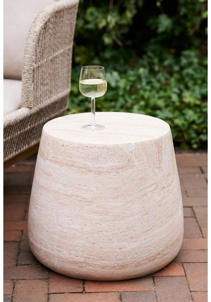 Măsuță auxiliară rotundă din piatră ø 47,5 cm Bonn – House Nordic