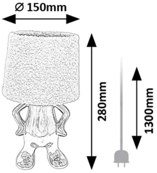 Veioza/Lampa de masa decorativa Smurfy alb/crem