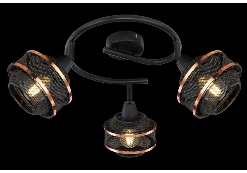 Plafoniera metal negru/auriu BELLONA 3