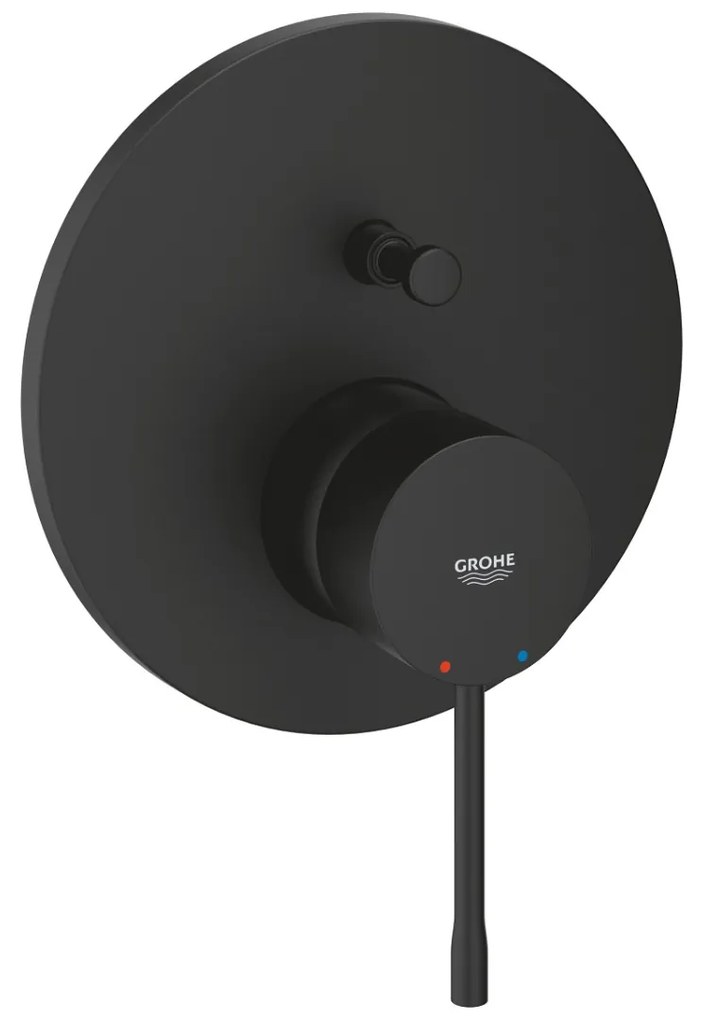 Unitate comanda Grohe Essence 1/2'', incastrat, 2 iesiri, monocomanda, diverter, necesita set incastrat, mat, negru- 24167KF1