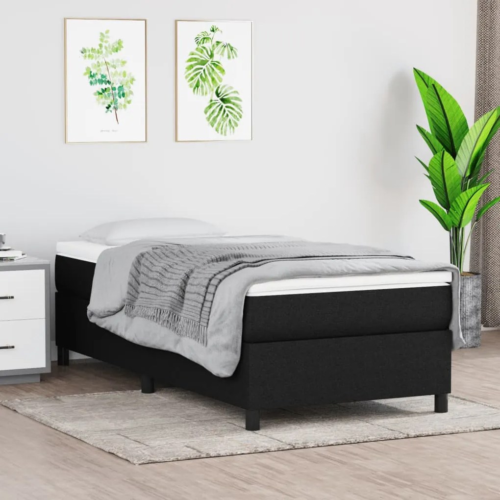 3120832 vidaXL Cadru de pat box spring, negru, 90x200 cm, textil