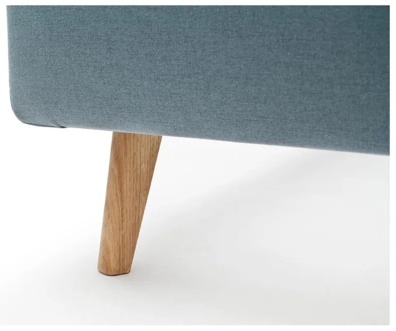 Pat matrimonial albastru prăfuit tapițat fără somieră 180x200 cm Mattis – Meise Möbel