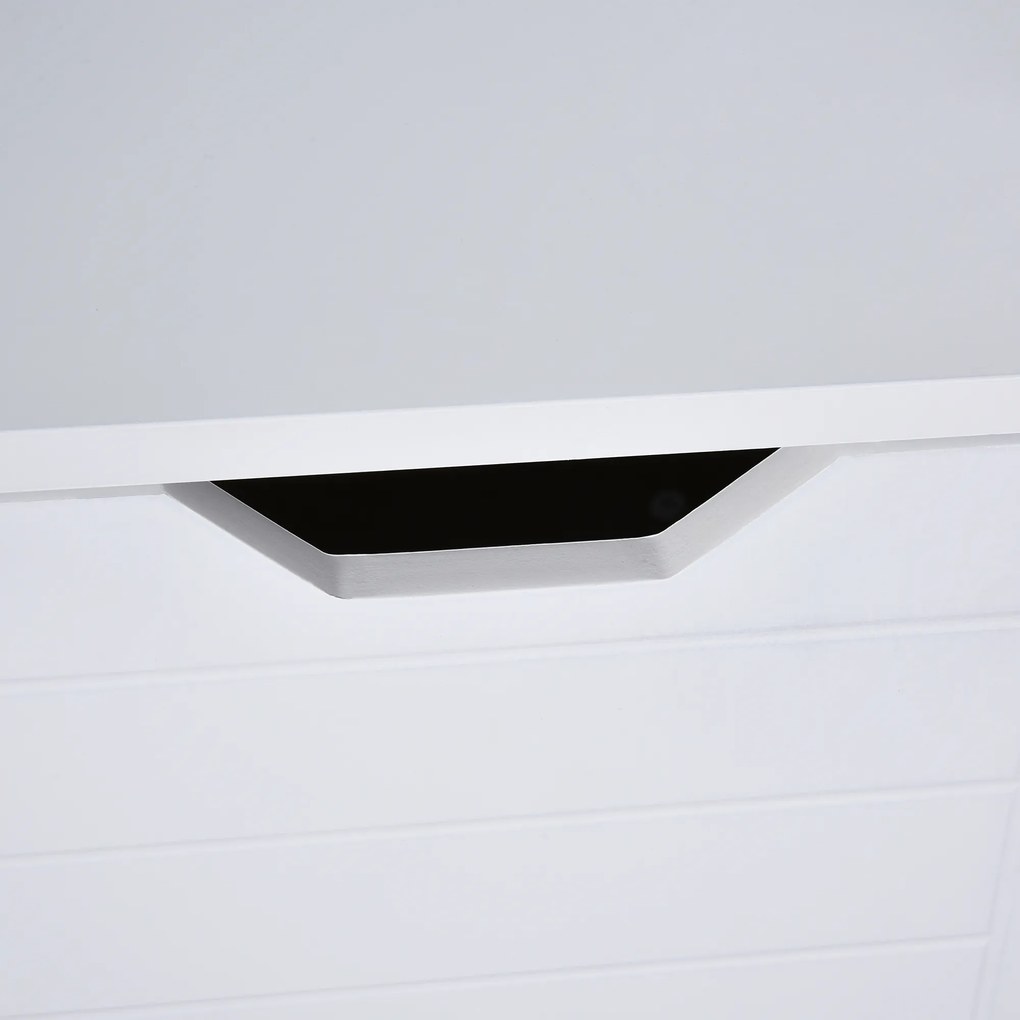 kleankin Dulap sub lavoar Cabinet de baie cu raft 2 uși depozitare Dispozitiv anti-răsturnare Rezistent la umiditate 60x30x60 cm Alb | Aosom Romania