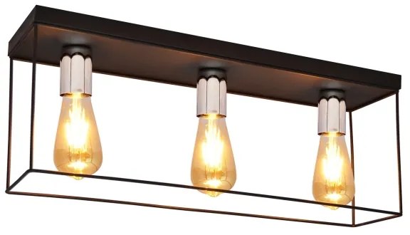 Plafonieră FINN 3xE27/15W/230V negru/crom