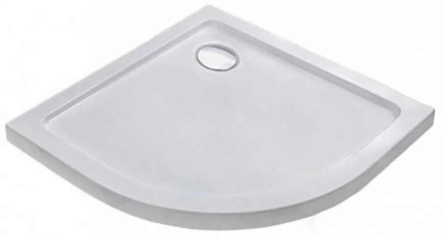 Cădiță de duș acrilică joasă curbată Modena Slim, dimensiune 80x80x5,5 cm