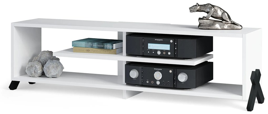 Set de mobilier VIK Alb Mat - DULAP Radio TV/ PENTRU PENTRU TV + MASĂ / BANCĂ + BIBLIOTECĂ | SET DE MOBILIER CAMERA DE ZI