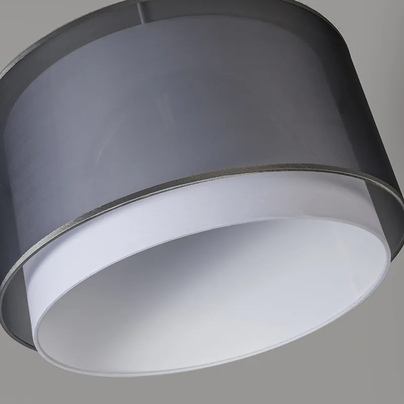 Abajur pentru lampă suspendată din stofă negru/alb 47/25 - Duo