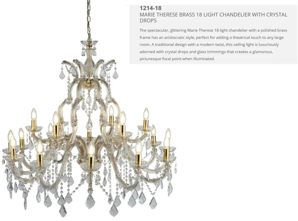 Candelabru XXL casa scarii design clasic Marie Theresea 18L 1214-18 SRT