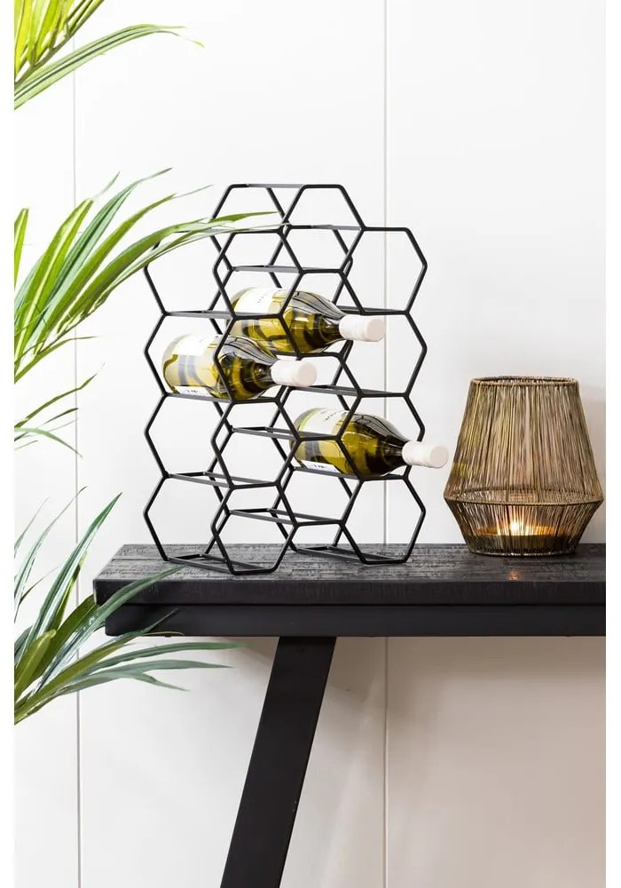 Suport de vin din metal negru pentru 12 sticle Salbris - Light & Living