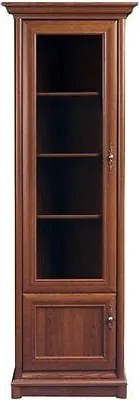 Vitrina KENT stanga, castan, PAL/sticla securizata, 71x43x205 cm