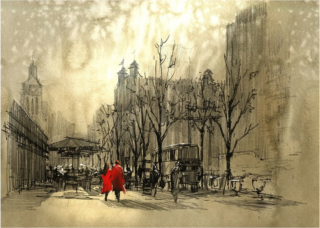 Tablou - Schiță a orașului (70x50 cm)