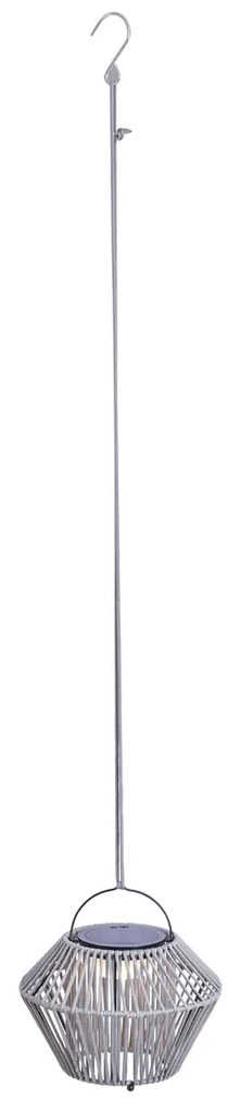 Lampă de masă boemă gri, cu LED, cu 3 trepte de intensitate luminoasă, IP54, reîncărcabilă solar - Duco