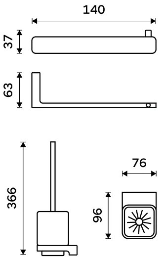Perie de toaletă de perete și suport de hârtie igienică NIMCO MA set-94KN-26 MAYA crom