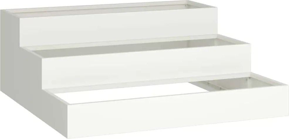 vidaXL Vază pentru Grădină Alb 90 x 90 x 35 cm Oțel laminat la rece