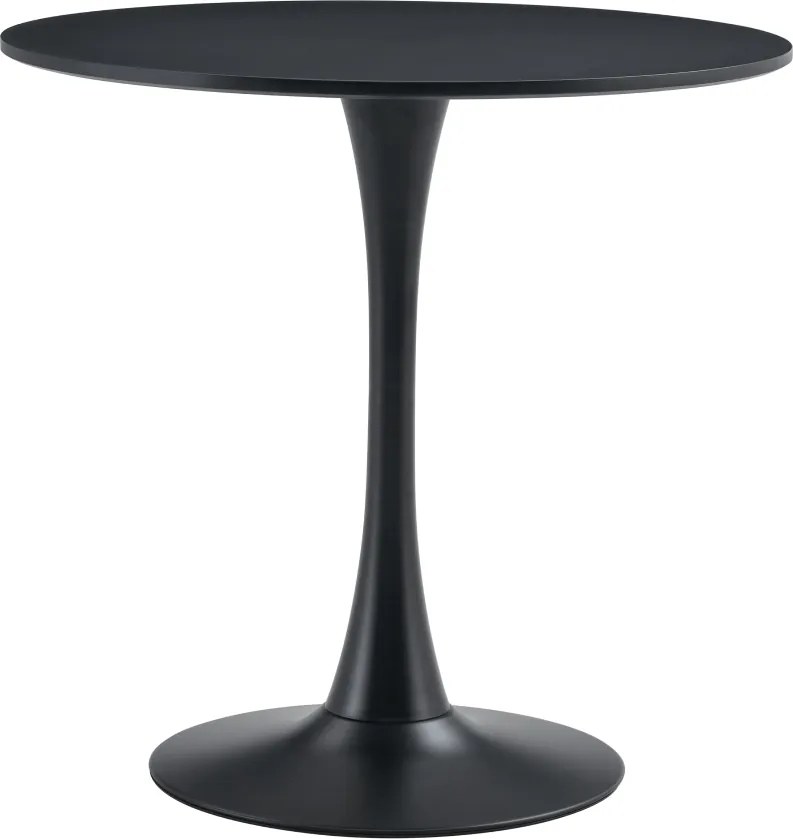 Masă de sufragerie, negru, diametru 80 cm, REVENTON NEW
