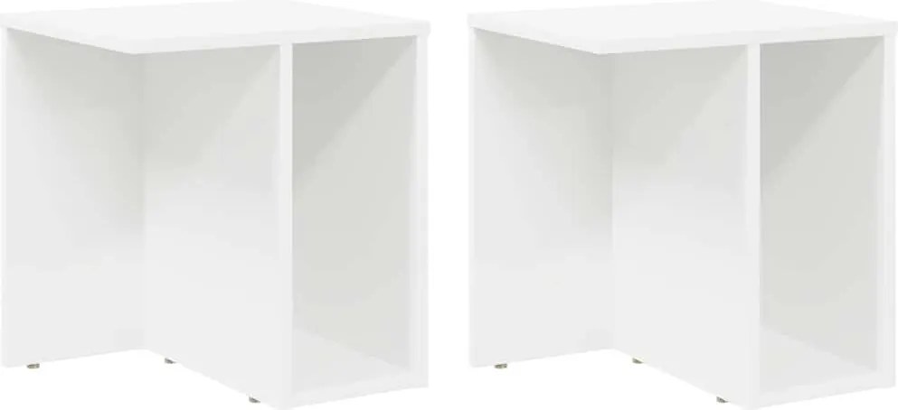 vidaXL Masă laterală 2 pcs Alb 37 x 32 x 40 cm Lemn compozit