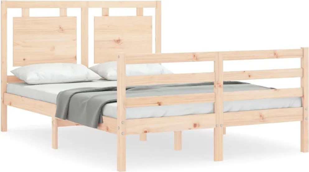 vidaXL Cadru de pat cu tăblie, 120x200 cm, lemn masiv