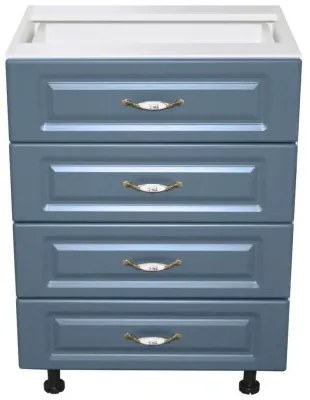 Corp inferior 60 cu 4 sertare Zebra MDF Albastru drept